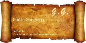 Geél Gergely névjegykártya